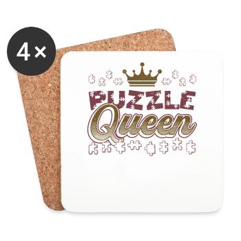 Puzzle Queen, jeu de réflexion - Dessous de verre (lot de 4) - blanc - Devant