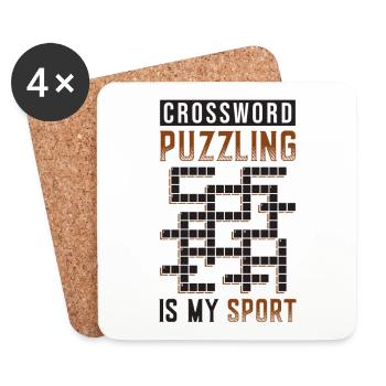 Les mots croisés sont mon sport - Dessous de verre (lot de 4) - blanc - Devant