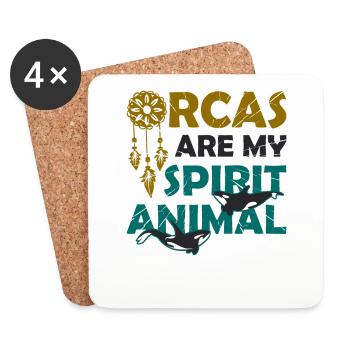 The orca is my soul animal, whale, orca. - Coasters (set of 4) - white - Front