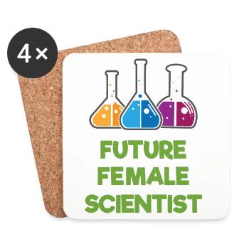 Zukünftige Wissenschaftlerin - Untersetzer (4er-Set) - Weiß - Vorne