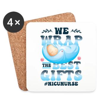 We wrap the best gifts - Coasters (set of 4) - white - Front