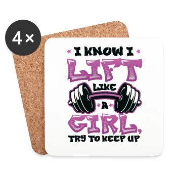 I know I'm lifting like a girl - Coasters (set of 4) - white - Front
