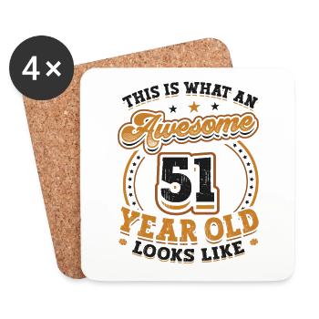 This is what a great 51-year-old looks like. - Coasters (set of 4) - white - Front