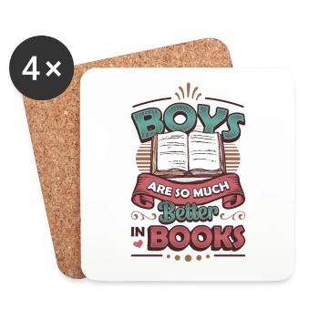 Jungen Sind So Viel Besser, In Büchern Lesen. - Untersetzer (4er-Set) - Weiß - Vorne