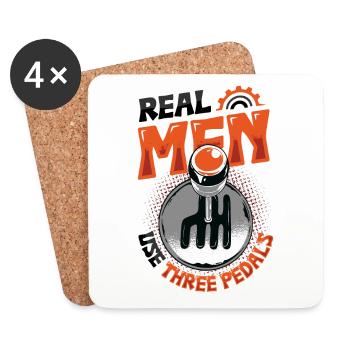Real men use three pedals auto shifting - Coasters (set of 4) - white - Front