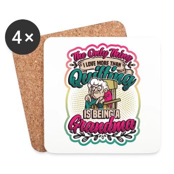 Nähen Quilter Oma Quilten - Untersetzer (4er-Set) - Weiß - Vorne