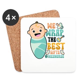 We wrap the best gifts - Coasters (set of 4) - white - Front