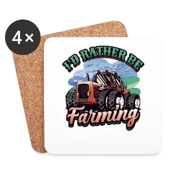 Ich Wäre Lieber Landwirt Tractor Farmer - Untersetzer (4er-Set) - Weiß - Vorne
