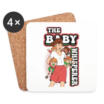 Der Babyflüsterer Nanny Tagesmutter Babysitter - Untersetzer (4er-Set) - Weiß - Vorne