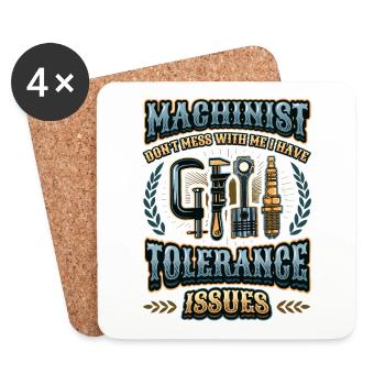 Les opérateurs de machines ont des problèmes de tolérance - Dessous de verre (lot de 4) - blanc - Devant