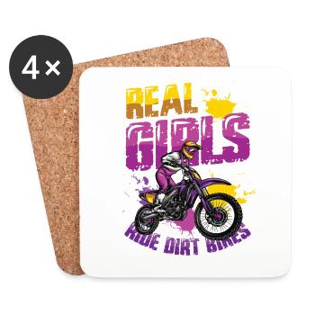 Les vraies filles conduisent des motos hors route, motocross féminin - Dessous de verre (lot de 4) - blanc - Devant