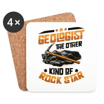 Géologie Géologue - Dessous de verre (lot de 4) - blanc - Devant