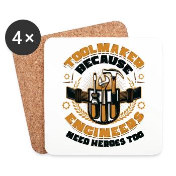 Les outilleurs et les ingénieurs ont aussi besoin de héros - Dessous de verre (lot de 4) - blanc - Devant