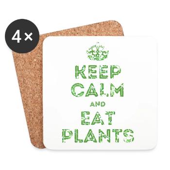 Restez calme et mangez des plantes - Dessous de verre (lot de 4) - blanc - Devant