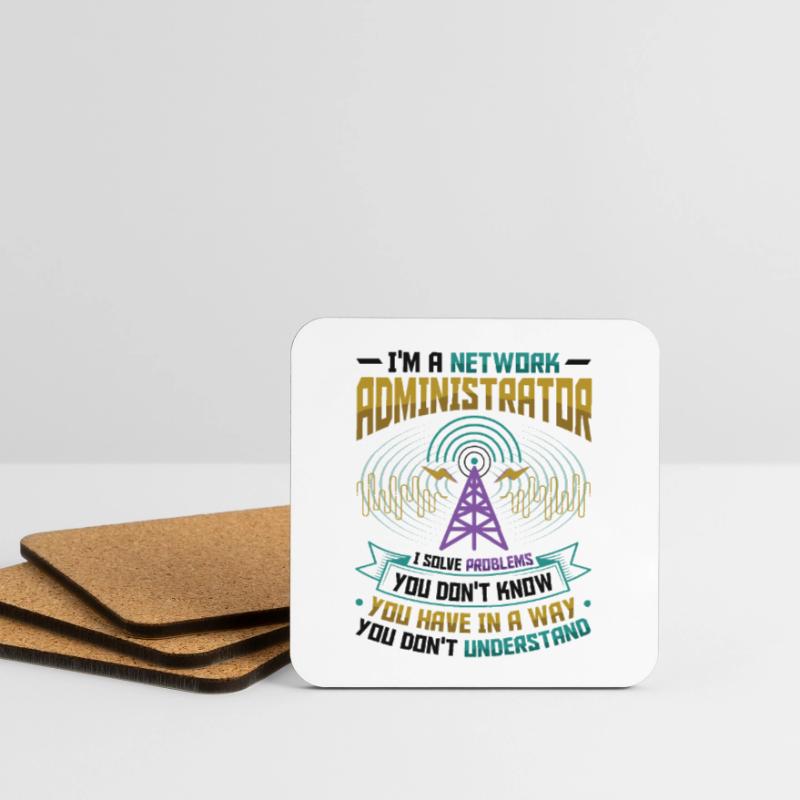 Solve problems IT-support network administrator Coasters (set of 4)