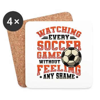 Regardez chaque match de football sans rien ressentir - Dessous de verre (lot de 4) - blanc - Devant