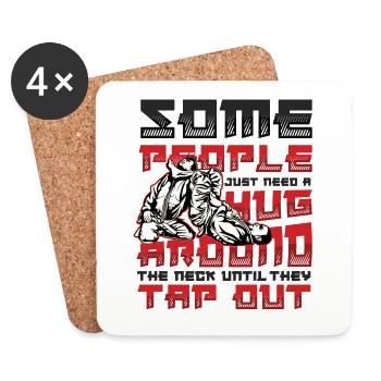 Câlin autour du cou, Jiu Jitsu - Dessous de verre (lot de 4) - blanc - Devant