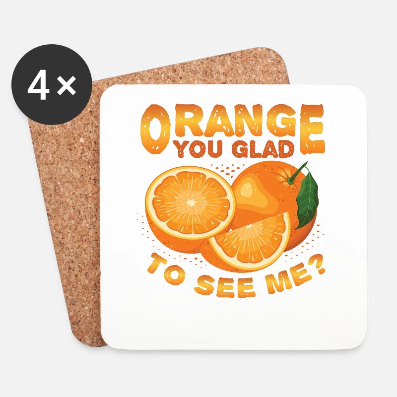 Orangen, Sie Freuen Sich, Mich Zu Sehen - Untersetzer (4er-Set) - Weiß