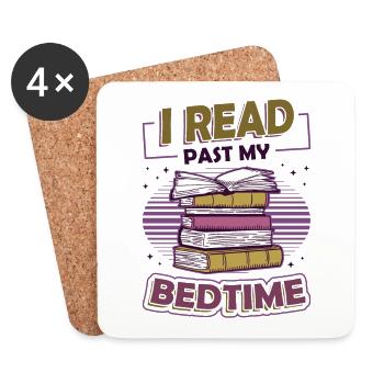 I Read Past My Bedtime, Bücher Lesen - Untersetzer (4er-Set) - Weiß - Vorne
