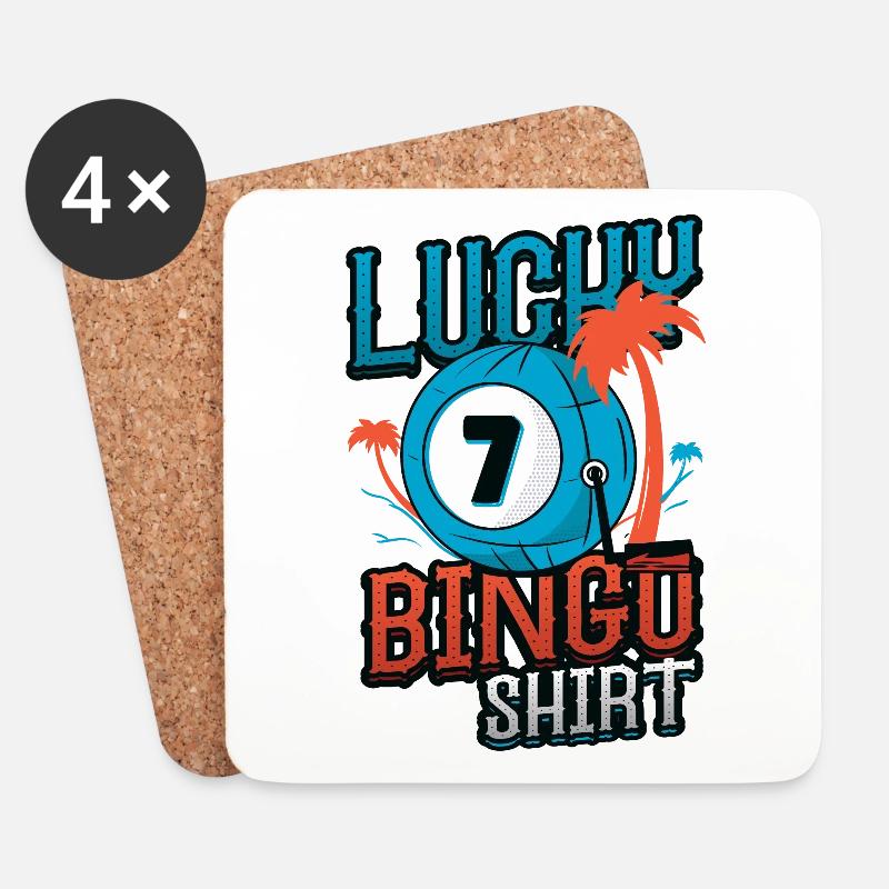 Glücks-bingo - Untersetzer (4er-Set) - Weiß