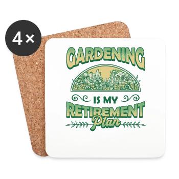 Gardening is my retirement plan. - Coasters (set of 4) - white - Front