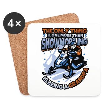 Motoneige Grand-père Motoneige - Dessous de verre (lot de 4) - blanc - Devant