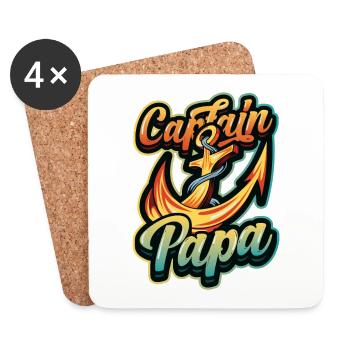 Captain Papa Boating - Coasters (set of 4) - white - Front