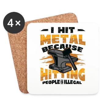 Hit Metal Blacksmith - Coasters (set of 4) - white - Front