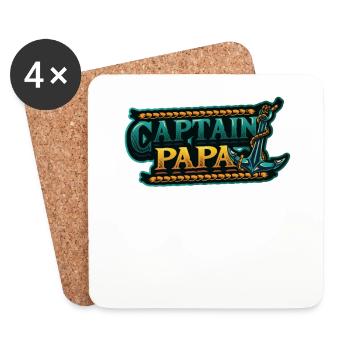 Captain Papa Boating - Coasters (set of 4) - white - Front