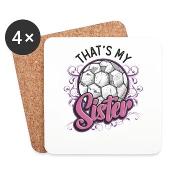Das Ist Meine Schwester Bruder-schwester-fußball - Untersetzer (4er-Set) - Weiß - Vorne