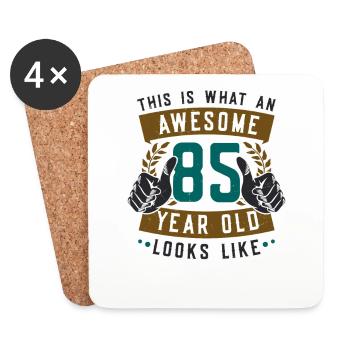This is what an awesome 85-year-old looks like. - Coasters (set of 4) - white - Front