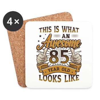 This is what an awesome 85-year-old looks like. - Coasters (set of 4) - white - Front
