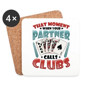 Le moment où votre partenaire joue au club - Dessous de verre (lot de 4) - blanc - Devant