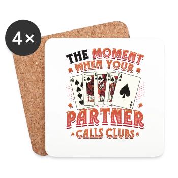 Le moment où votre partenaire joue au club - Dessous de verre (lot de 4) - blanc - Devant