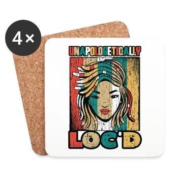 Unapologetisch Gelockte Dreadlocks Melanin Schwarz - Untersetzer (4er-Set) - Weiß - Vorne
