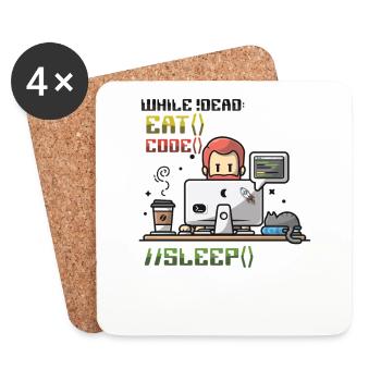 Programmer,Computer Programmer,Joke - Coasters (set of 4) - white - Front