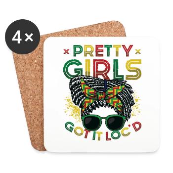 Pretty Girls Got It Locd Dreadlock Melanin Black - Dessous de verre (lot de 4) - blanc - Devant
