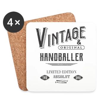 Handballer Vintage Handball - Untersetzer (4er-Set) - Weiß - Vorne