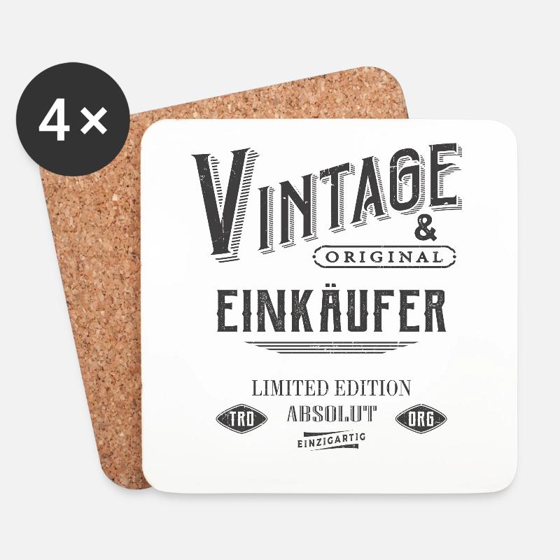 Einkäufer Vintage - Untersetzer (4er-Set) - Weiß