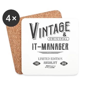 IT Manager Vintage - Untersetzer (4er-Set) - Weiß - Vorne