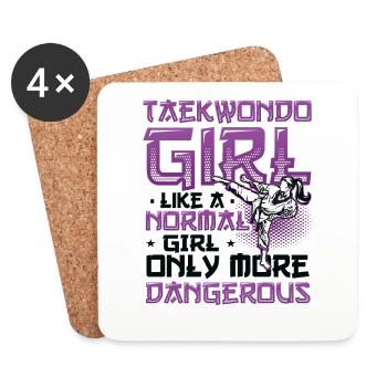 Martial Arts Girls Taekwondo - Untersetzer (4er-Set) - Weiß - Vorne