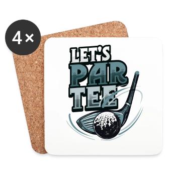 Lets Par Tee Golfer Funny Golf Club - Untersetzer (4er-Set) - Weiß - Vorne