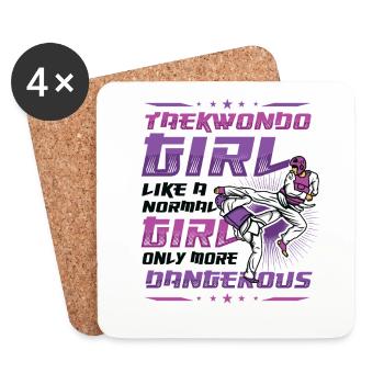 Martial Arts Girls Taekwondo - Coasters (set of 4) - white - Front