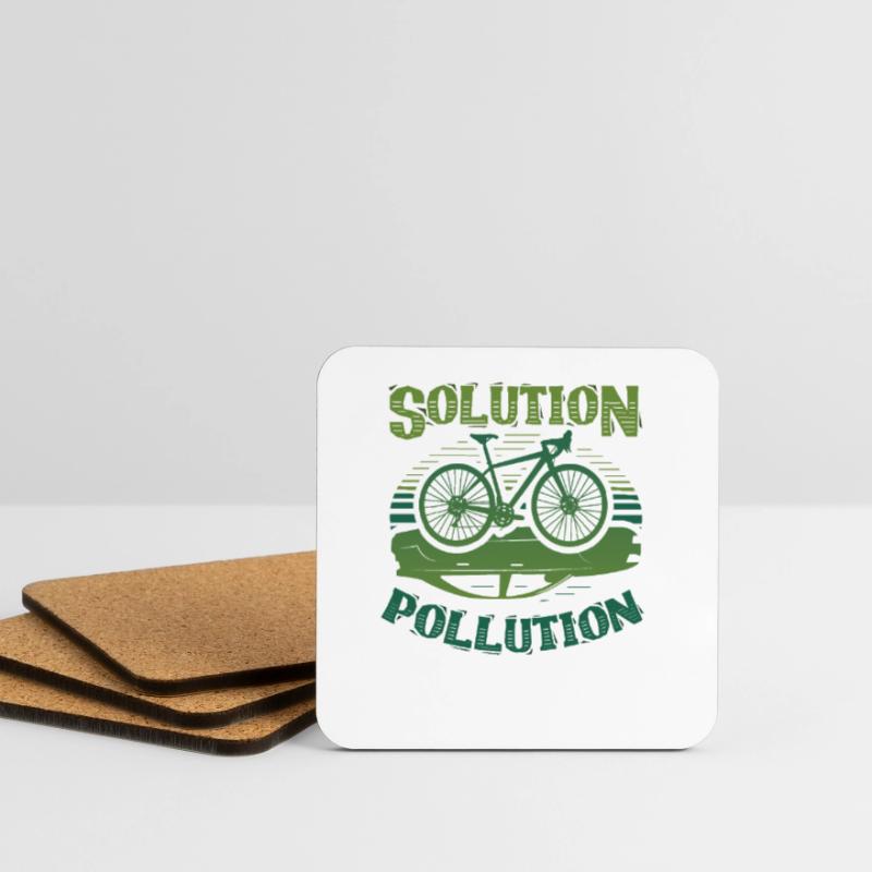 Polution Solution Environmental Protection Cycling Coasters (set of 4)