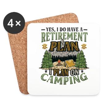Plan de retraite camping, camping-car retraité - Dessous de verre (lot de 4) - blanc - Devant