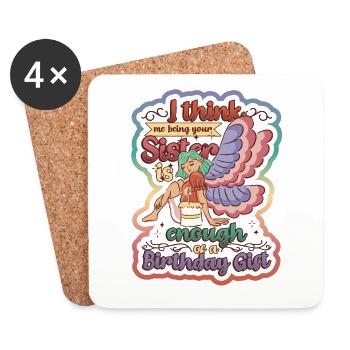 That I am your sister is a gift - Coasters (set of 4) - white - Front