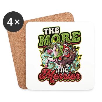Plus il y en a, mieux c’est : Noël moche - Dessous de verre (lot de 4) - blanc - Devant