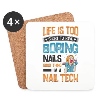 Je fais des ongles, amant nail tech - Dessous de verre (lot de 4) - blanc - Devant