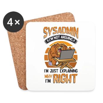 sysadmin J’explique pourquoi je suis le bon - Dessous de verre (lot de 4) - blanc - Devant