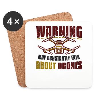 Attention, peut constamment parler de drones. Pilote - Dessous de verre (lot de 4) - blanc - Devant